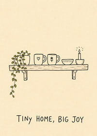 A shelf with simple charm and cozy decor.-7