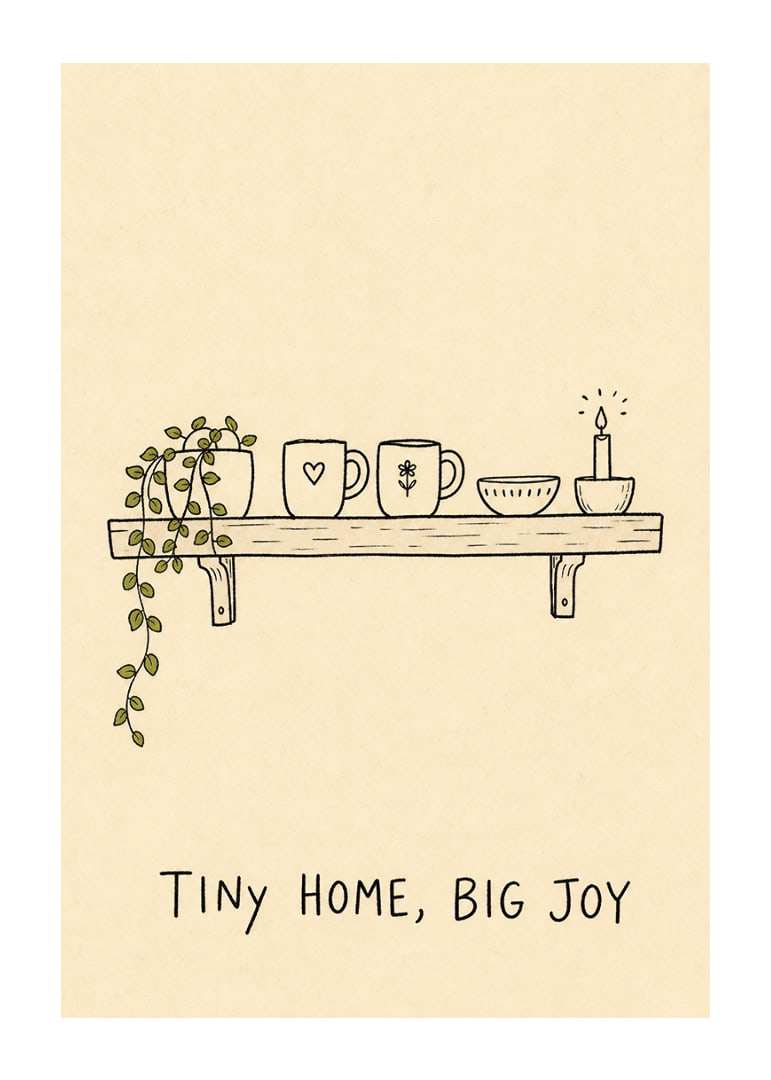 A shelf with simple charm and cozy decor.-12