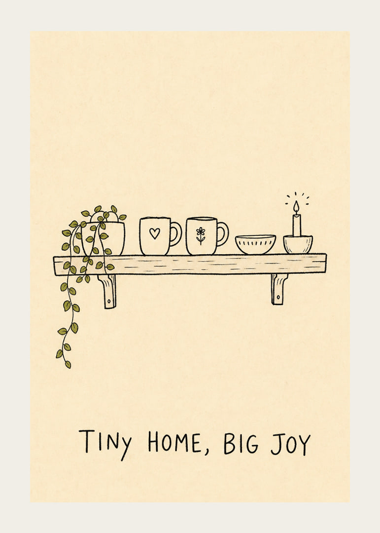 A shelf with simple charm and cozy decor.-12