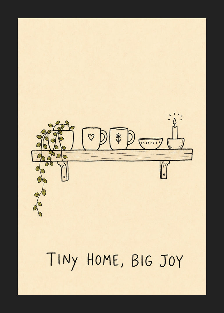 A shelf with simple charm and cozy decor.-12
