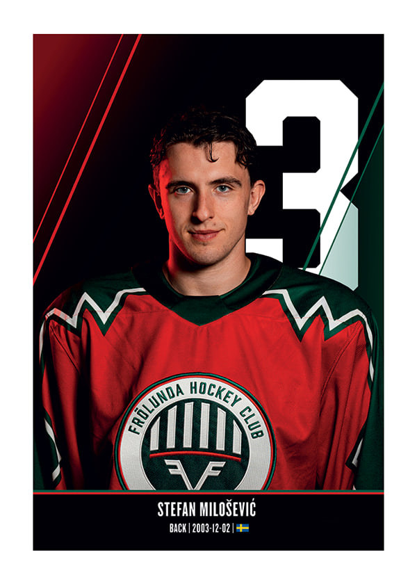 Poster Stefan Milosevic #3 Frölunda HC 2026/2027