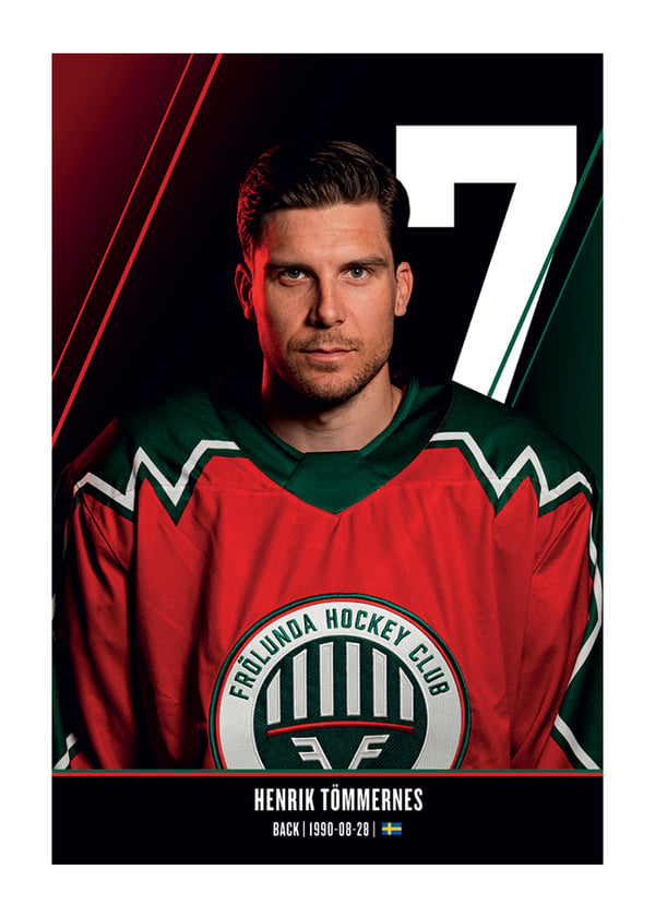 Poster Henrik Tömmernes #7 Frölunda HC 2026/2027
