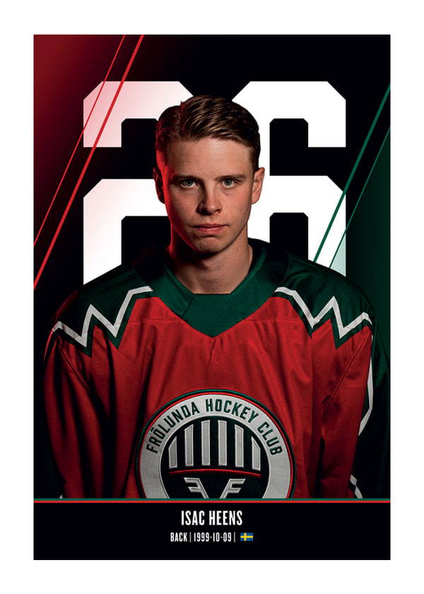 Poster Isac Heens #26 Frölunda HC 2026/2027