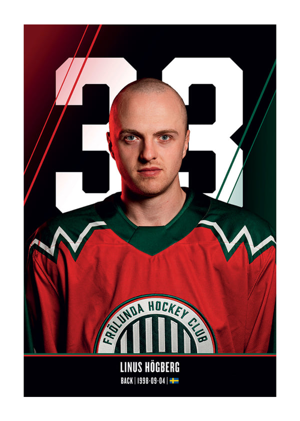 Poster Linus Högberg #33 Frölunda HC 2026/2027