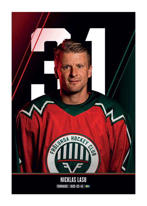 Poster Nicklas Lasu #31 Frölunda HC 2026/2027