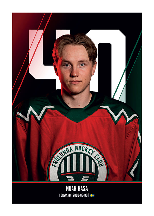 Poster Noah Hasa #40 Frölunda HC 2026/2027