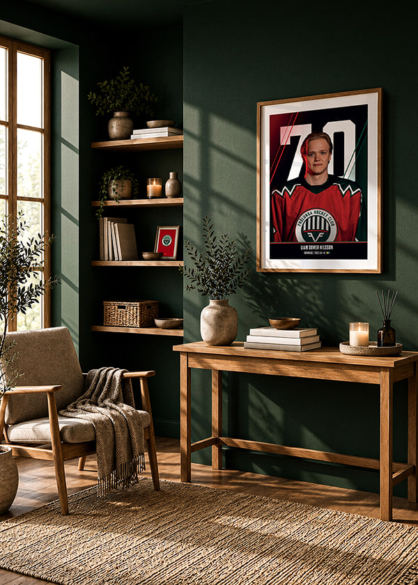 Poster Liam Dower Nilsson #70 Frölunda HC 2026/2027 crossfade