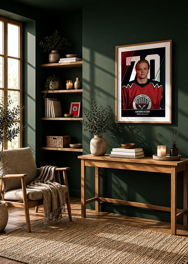 Poster Liam Dower Nilsson #70 Frölunda HC 2026/2027 crossfade