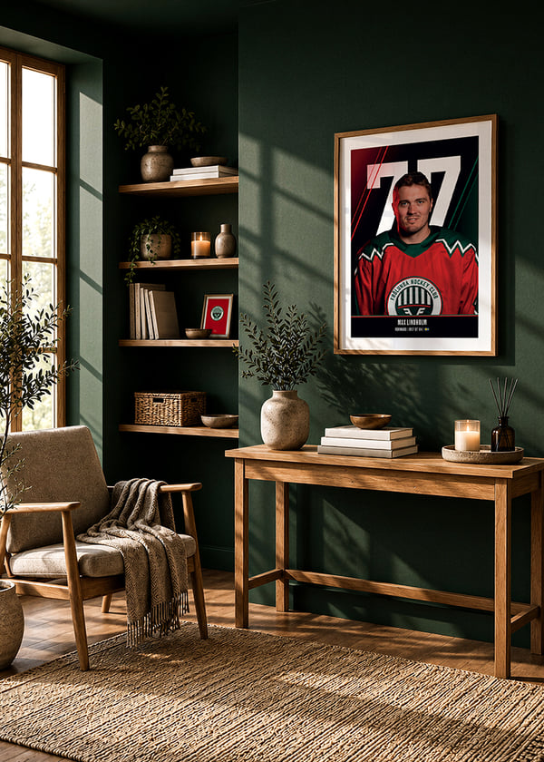 Poster Max Lindholm #77 Frölunda HC 2026/2027 crossfade