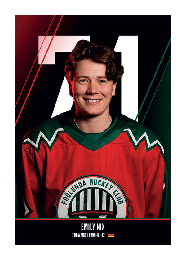 Poster Emily Nix #71 Frölunda HC 2026/2027