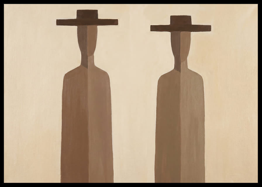 Two mysterious figures in subtle brown tones.-12