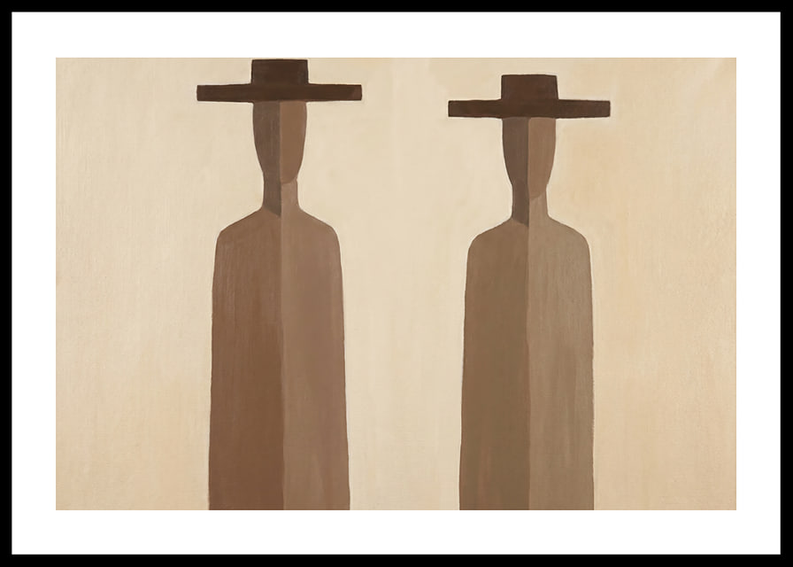 Two mysterious figures in subtle brown tones.-12