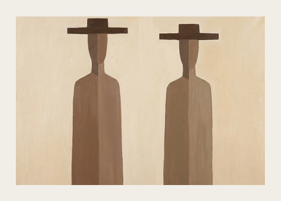 Two mysterious figures in subtle brown tones.-12