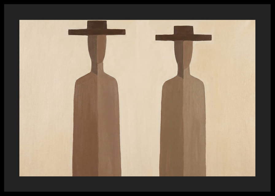 Two mysterious figures in subtle brown tones.-12