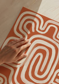 Organic lines dance in earthy terracotta.-3