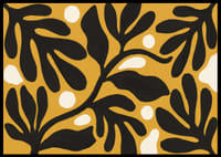 Black leaves dance against a golden background.-6