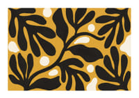 Black leaves dance against a golden background.-1