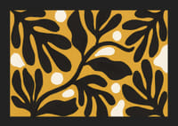 Black leaves dance against a golden background.-5