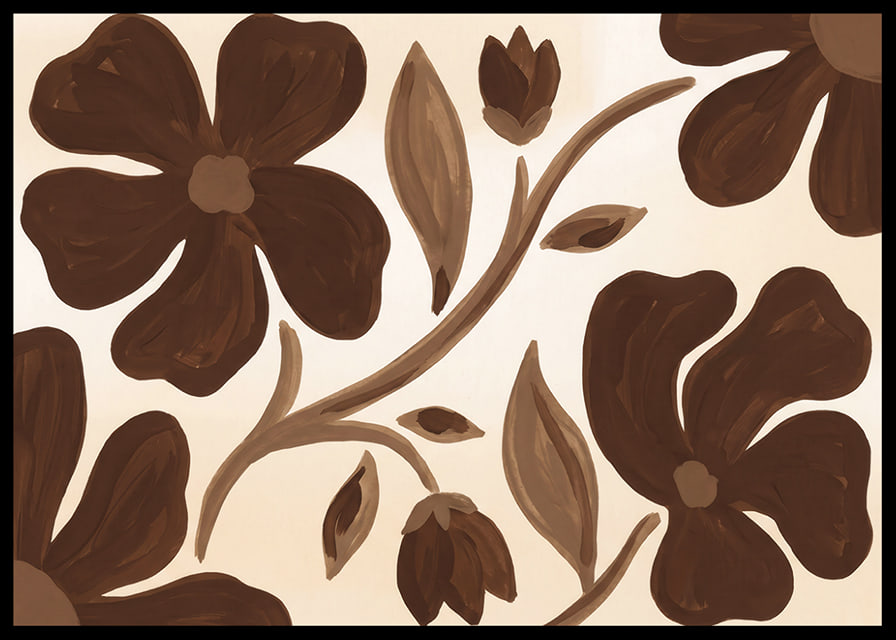 Varm och jordnära blomsterdesign i chokladtoner.-12