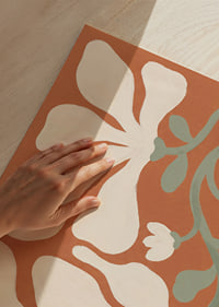 Soft white flowers on a brown background create elegance.-3