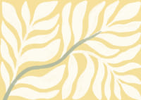 Soft leaves against a sunny yellow background spread tranquility.-1