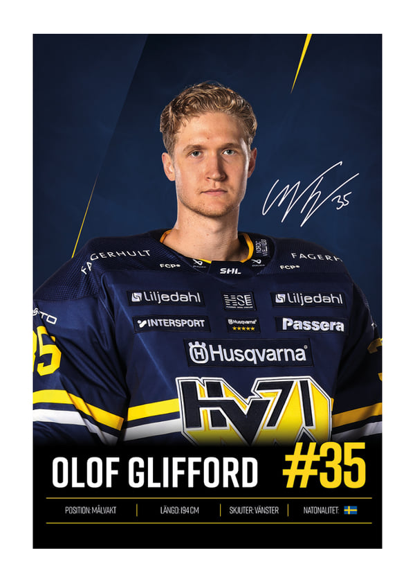 Poster Olof Glifford #35 HV71 2026/2027