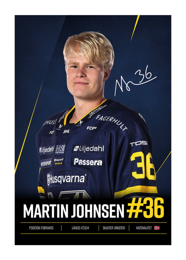 Poster Martin Johnsen #36 HV71 2026/2027