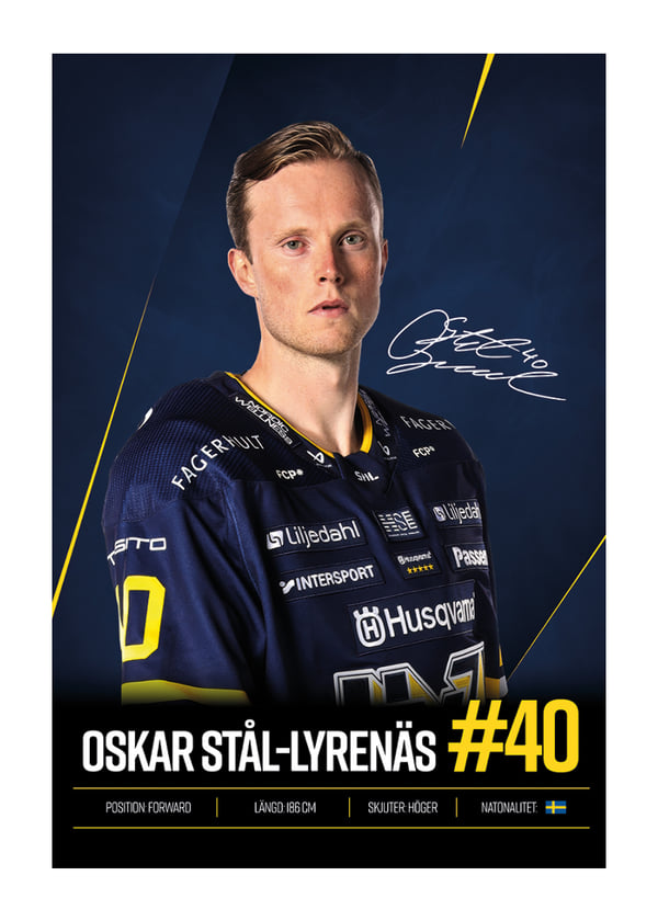 Poster Oskar Stål-Lyrenäs #40 HV71 2026/2027