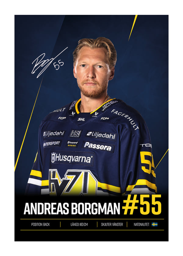 Poster Andreas Borgman #55 HV71 2026/2027