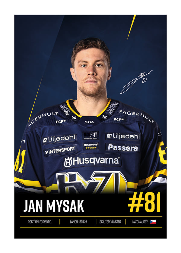 Poster Jan Mysak #81 HV71 2026/2027