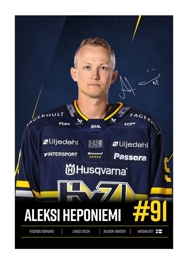 Poster Aleksi Heponiemi #91 HV71 2026/2027