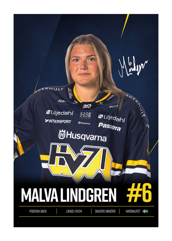 Poster Malva Lindgren #6 HV71 2026/2027