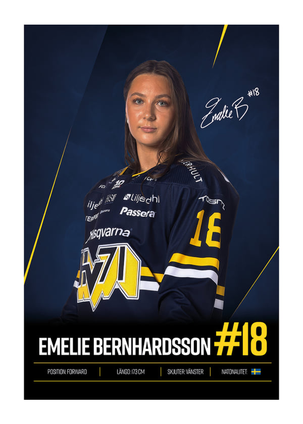 Poster Emelie Bernhardsson #18 HV71 2026/2027