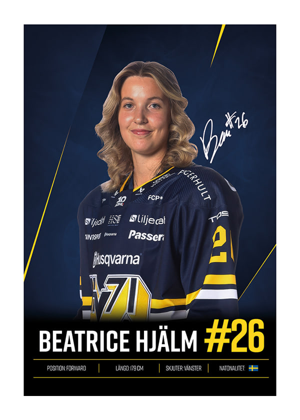 Poster Beatrice Hjälm #26 HV71 2026/2027
