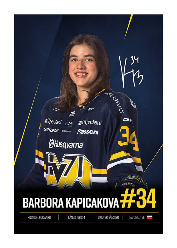 Poster Barbora Kapicakova #34 HV71 2026/2027