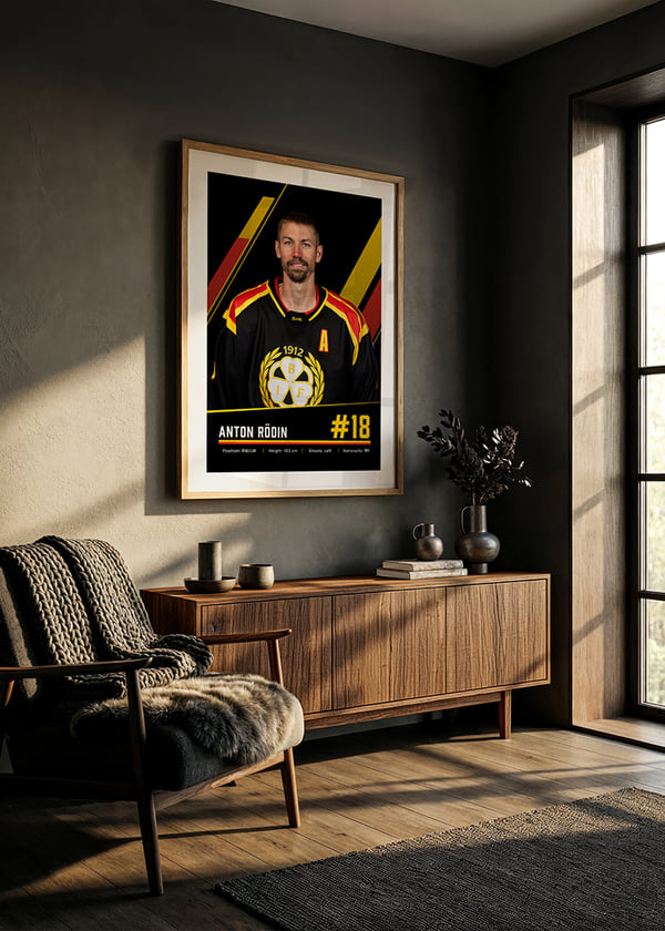 Poster Anton Rödin #18 Brynäs IF 2026/2027 crossfade