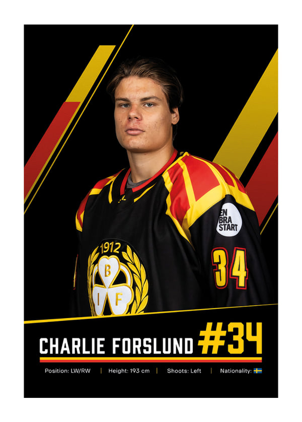 Poster Charlie Forslund #34 Brynäs IF 2026/2027