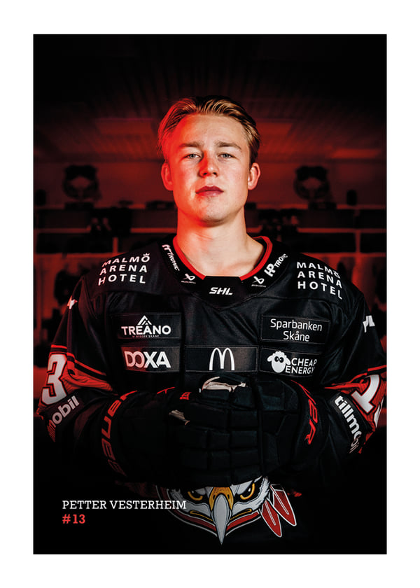 Poster Petter Vesterheim #13 Malmö Redhawks 2026/2027