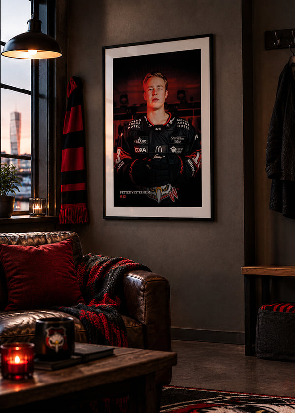 Poster Petter Vesterheim #13 Malmö Redhawks 2026/2027 crossfade