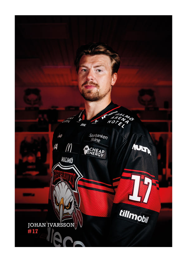 Poster Johan Ivarsson #17 Malmö Redhawks 2026/2027