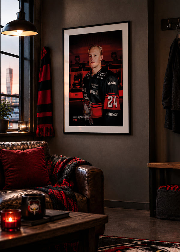 Poster Filip Björkman #24 Malmö Redhawks 2026/2027 crossfade