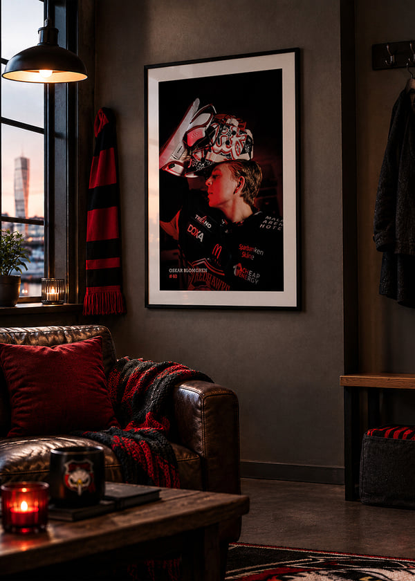 Poster Oskar Blomgren #40 Malmö Redhawks 2026/2027 crossfade