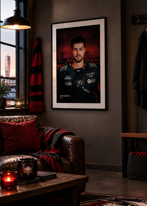 Poster Seth Barton #49 Malmö Redhawks 2026/2027 crossfade