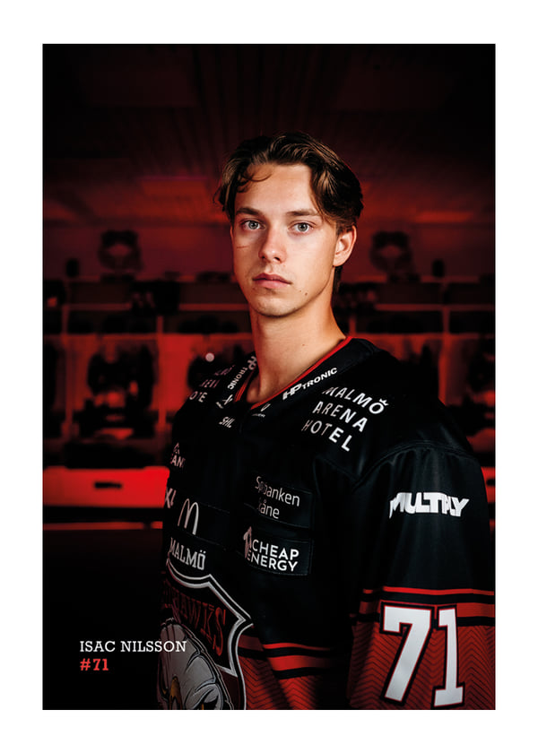 Poster Isac Nilsson #71 Malmö Redhawks 2026/2027