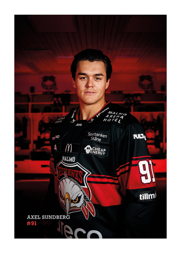 Poster Axel Sundberg #91 Malmö Redhawks 2026/2027