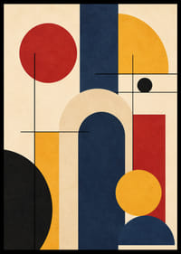 Levendig geometrisch spel met gedurfde kleuren en vormen.-6