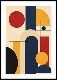 Vibrant geometric play with bold colors and shapes.-0