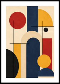 Levendig geometrisch spel met gedurfde kleuren en vormen.-0