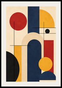 Levendig geometrisch spel met gedurfde kleuren en vormen.-2