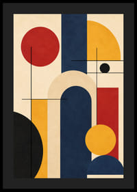 Levendig geometrisch spel met gedurfde kleuren en vormen.-4
